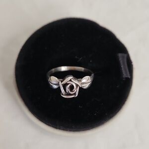 80s Sterling Silver Rose Ring